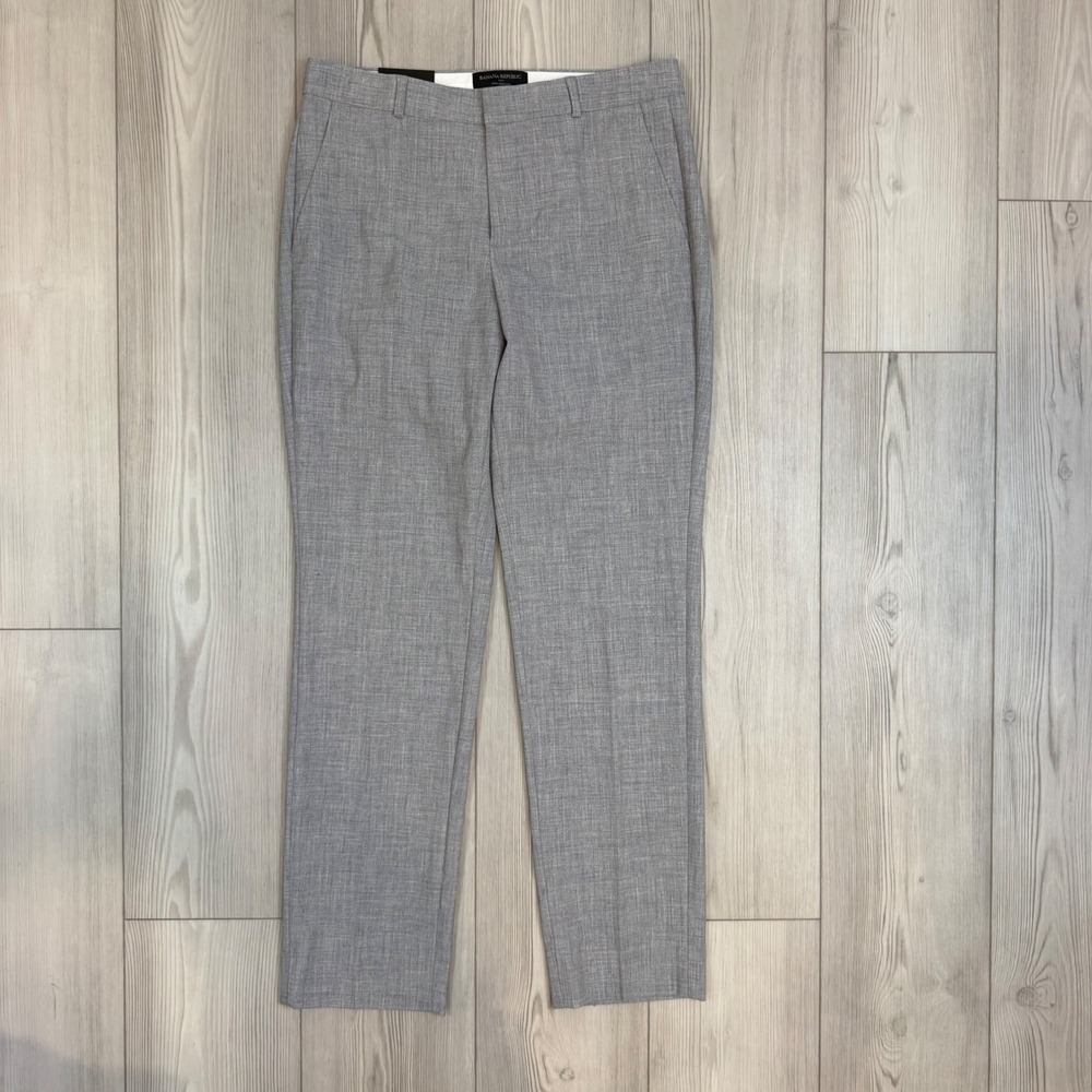Banana Republic Ryan Curvy Fit Straight Leg Pants Gray Novelty Size 6 NWT 793485